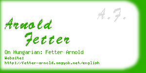 arnold fetter business card